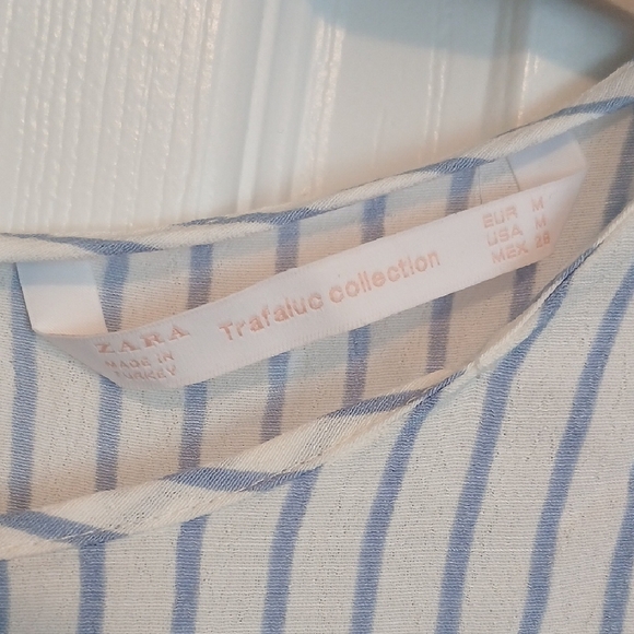 Zara Blue and White Striped Blouse - Picture 2 of 5